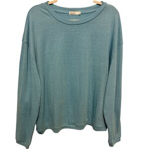 Barefoot Dreams Malibu Collection Shirt Women’s XL Blue Long Sleeve Lightweight